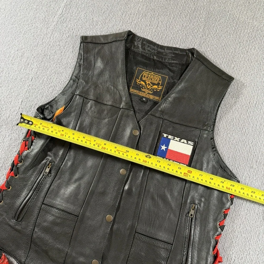 Milwaukee‎ Leather Womens Black Naked Leather XL Lace Vest * - Picture 10 of 11